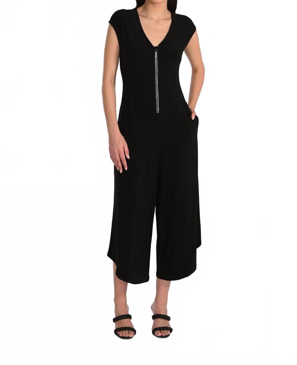 NEW FRANK LYMAN casual v-neck jumpsuit in black